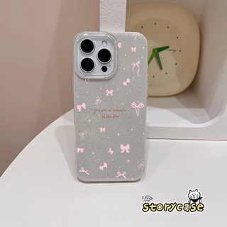เหมาะสำหรับ OPPO Reno 13F 11F Reno 16F 15F 16 15 11 8T 5 11 5F 10 12 15 12F 6z 14 14F เคสโทรศัพท์แวววาวที่มีโบว์สีชมพู