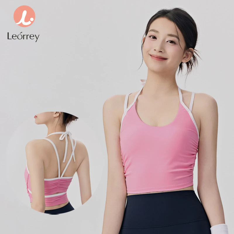 Leorrey สปอร์ตบราคล้องคอสำหรับโยคะและพิลาทิส พร้อมฟองน้ำ
