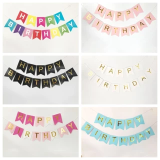 ป้ายวันเกิด Happy Birthday (ส่งเร็วจากกรุงเทพ) ความยาวรวม 1.5- 2 เมตร พร้อมริบบิ้น สินค้าเป็นกระดาษแข็ง ธงวันเกิด