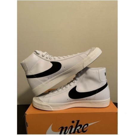 Blazer mid 77 รองเท้าผ้าใบวินเทจ hightop white Black BQ6806-100