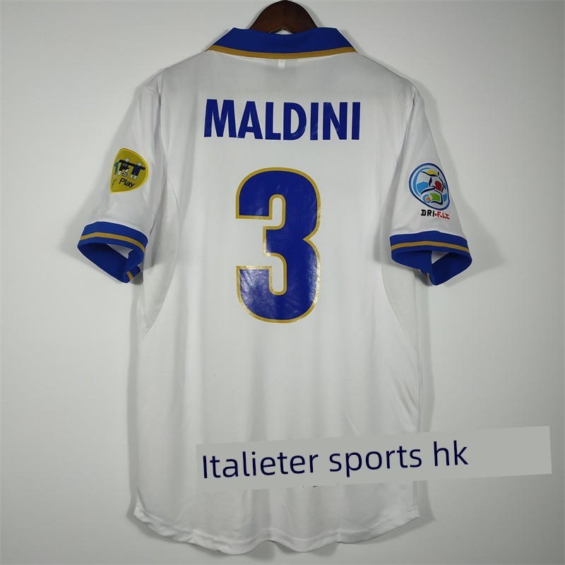 เสื้อแมนยู เสื้อบอล 1996ทีมเยือนอิตาลีหมายเลข10 Baggio หมายเลข14 Piero หมายเลข3เสื้อย้อนยุค เอ็มaldi