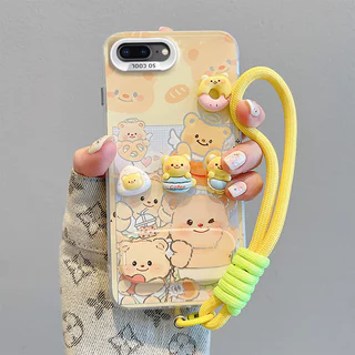 เคส iPhone 7 Plus เคส iPhone 8 Plus เคส For iPhone พร้อมตัวยึดกระจก 3D ตุ๊กตาโทรศัพท์แบบแข็ง BB-CYJZ