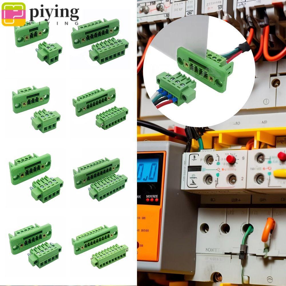 PIYING 15EDGWC บล็อกเทอร์มินัล 3.81 มม., Pitch 3.81 มม. 2P/3P/4P/5P/6P/8P/9P Pluggable Terminal Block Connector, Plug-in Type Through-wall เชื่อม-ฟรีชายหญิงปลั๊ก