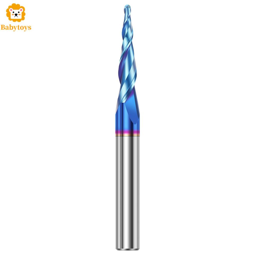 1/4 นิ้ว Shank 2 ขลุ่ย CNC Router บิต YK20 คาร์ไบด์เรียวบอลจมูก End Mills สําหรับแกะสลัก SHOPSKC7648