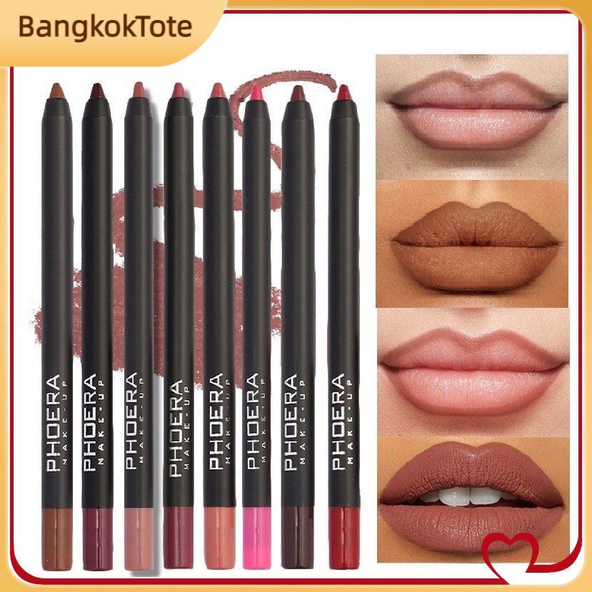 Phoera 13 สี Matte Lipliner กันน้ํา Long Lasting Smudge Proof Lip ดินสอแต่งหน้าเครื่องมือความงาม