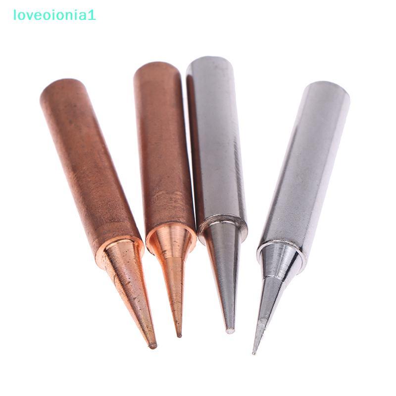loveoionia1 5pcs Solder Iron Tips ชุดอุปกรณ์เชื่อมตะกั่วทองแดงบริสุทธิ์ 900M-TB สําหรับสถานีบัดกรี I