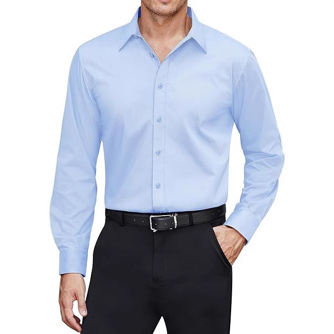 เสื้อเชิ้ตเอวยืด ns Plus Size แขนยาว Non-Iron Anti-Wrinkle Short-