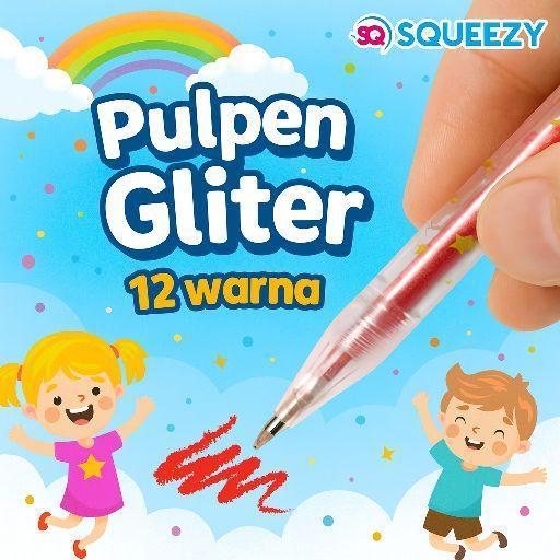 PinxAaTivityPen - Glitter Squeezy Pen 12 สี – Coloring Glitter Pen School Stationery Ink tools
