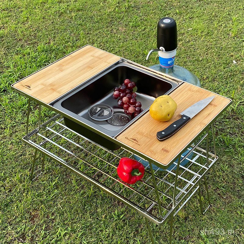 อ่างล้างจาน One Unit สีดําสแตนเลสหนาผักอ่างล้างจานกลางแจ้ง Nano Sink IGT ไม่มี K5D0