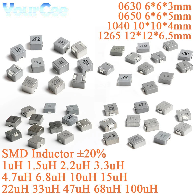 5pcs 0650 0630 1040 1265 SMD Molding Power Inductor 1UH 1.5UH 2.2UH 3.3UH 4.7UH 6.8UH 10UH 15UH 22UH
