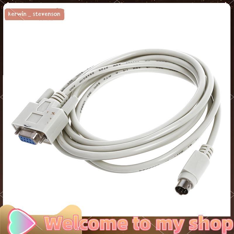 DB9P ถึง 8P Mini Din RS232 ดาวน์โหลดสายสีขาว 8.2 Ft สําหรับ PLC -EH