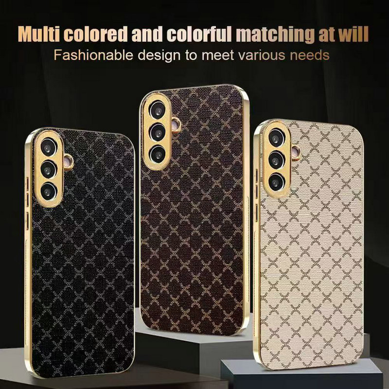 เคสหนังโลหะElectroplated Samsung Galaxy A57 A37 A56 A36 A55 A54 A26 A34 A17 A07 5G Samsung S26 Ultra