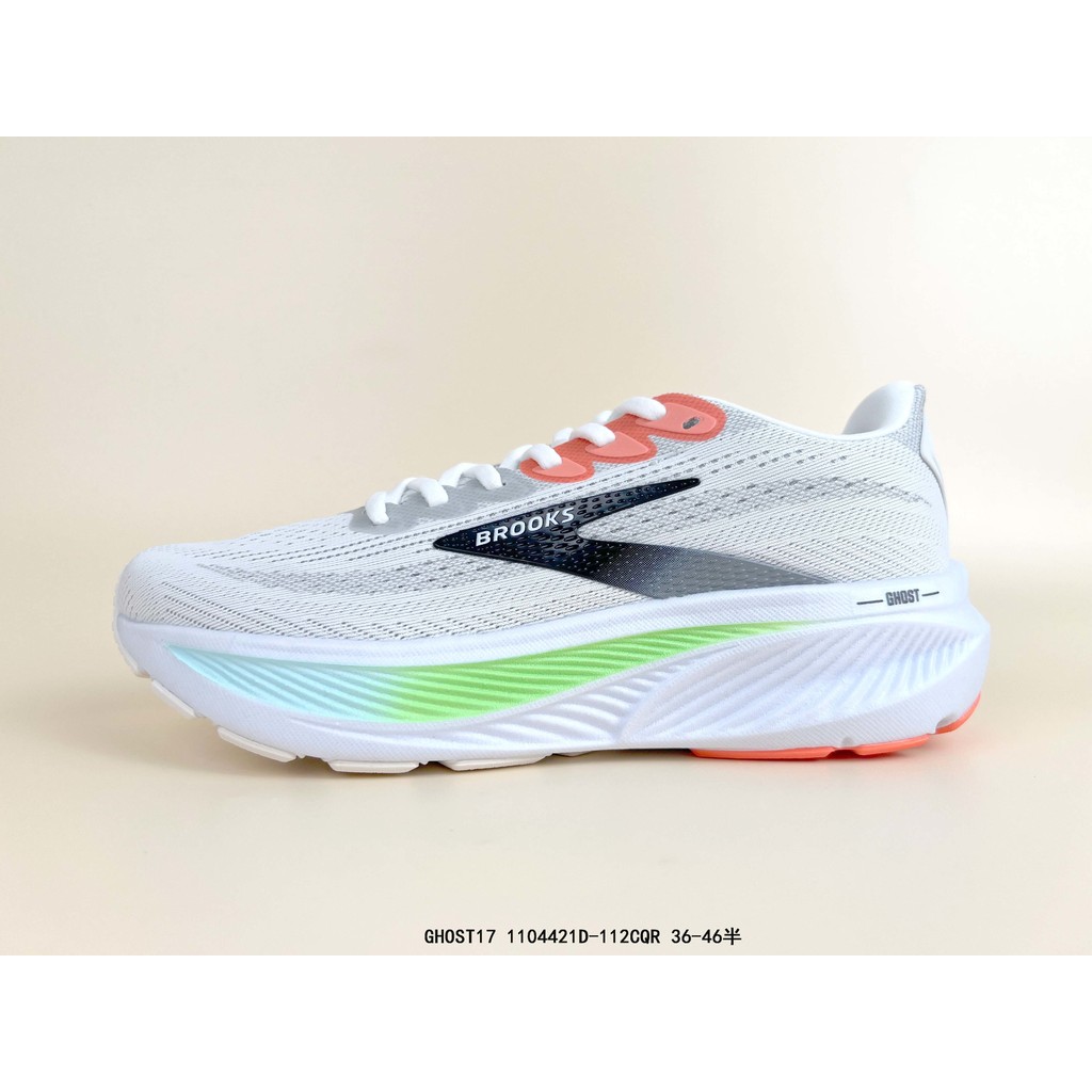 Brooks Ghost 17 รองเท้าวิ่งกันกระแทก DNA Loft V3 ไนโตรเจน Supercritical โฟม Midsole Jacquard วิศวกรร