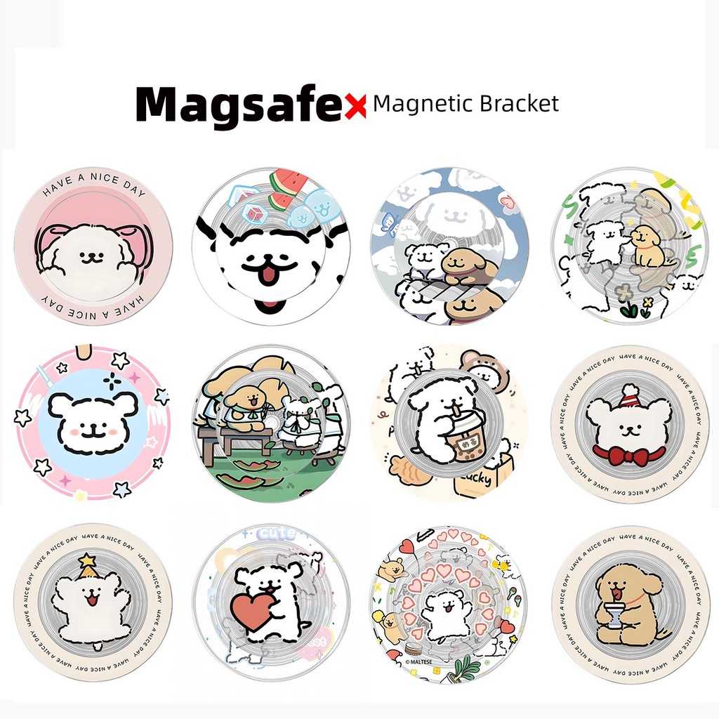 ขาตั้งโทรศัพท์แม่เหล็ก magsafe ยืน Magsafe磁支架圆形强磁手机支架气质支架气质杯 可爱线条小