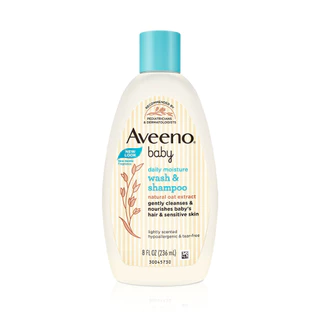 Aveeno Baby Daily Moisture Wash & Shampoo 236ml อาวีโน่ สบู่เหลวอาบน้ำและสระผม สำหรับทารกแรกเกิด.