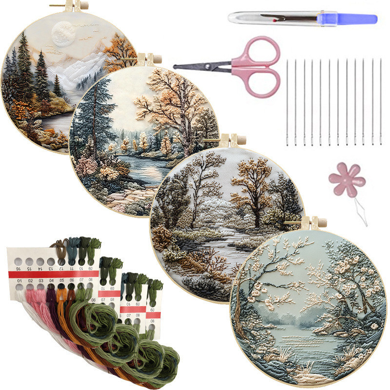 Original-Cross-Borderผลิตภัณฑ์ใหม่เย็บปักถักร้อยDiy Cross-Border Handmadeผ้าวัสดุแพคเกจชุดCreative Handmadeด้ายเข็มภาษาอังกฤษPr