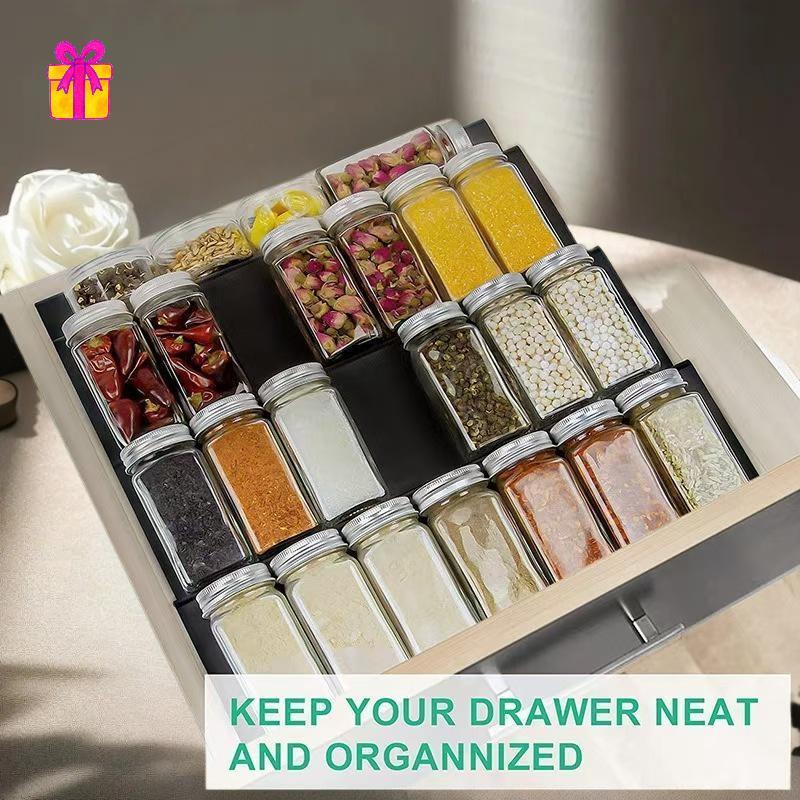[INTH] 2/4/8PCS ห้องครัวลิ้นชัก Organizer ปรับ Rack สําหรับขวดเครื่องปรุง ขวดซอส ตู้ Pantry KITCHEN Organizer [ดีกว่า]