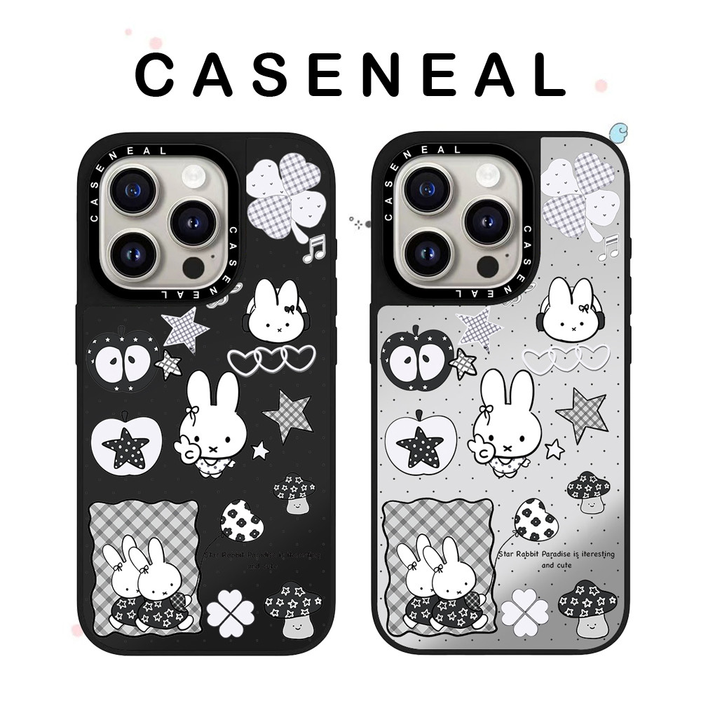 CASENEAL Graffiti Miffy กระต่ายกระจกโปร่งใสเคสโทรศัพท์เหมาะสําหรับiPhone 17ProMax 17pro 17 air 16promax 16 15promax 15 14promax 13 13Promaxแฟชั่นAnti Drop Hard Case