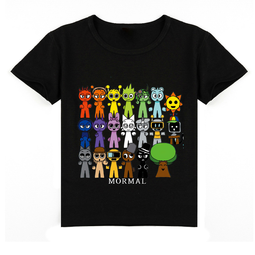 2026 E-Commercial เสื้อผ้าเด็ก Sprunki Rhythm กล่องแฟชั่นลําลองเสื้อยืดแขนสั้น Y1061COD 6SX7