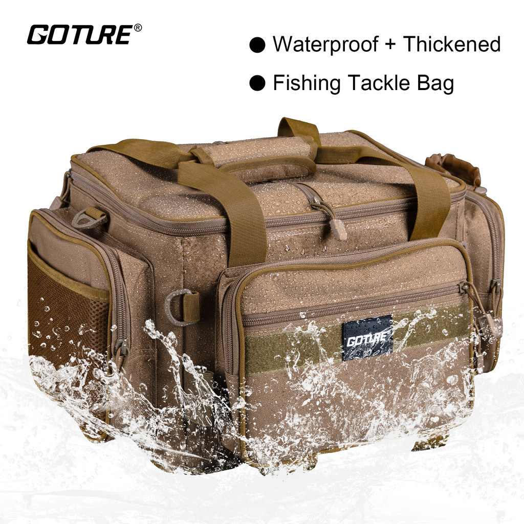 Goture Waterproof 600D Fishing Tackle Bag Thickened Large Capacity Camping Shoulder BagsFishingGearS