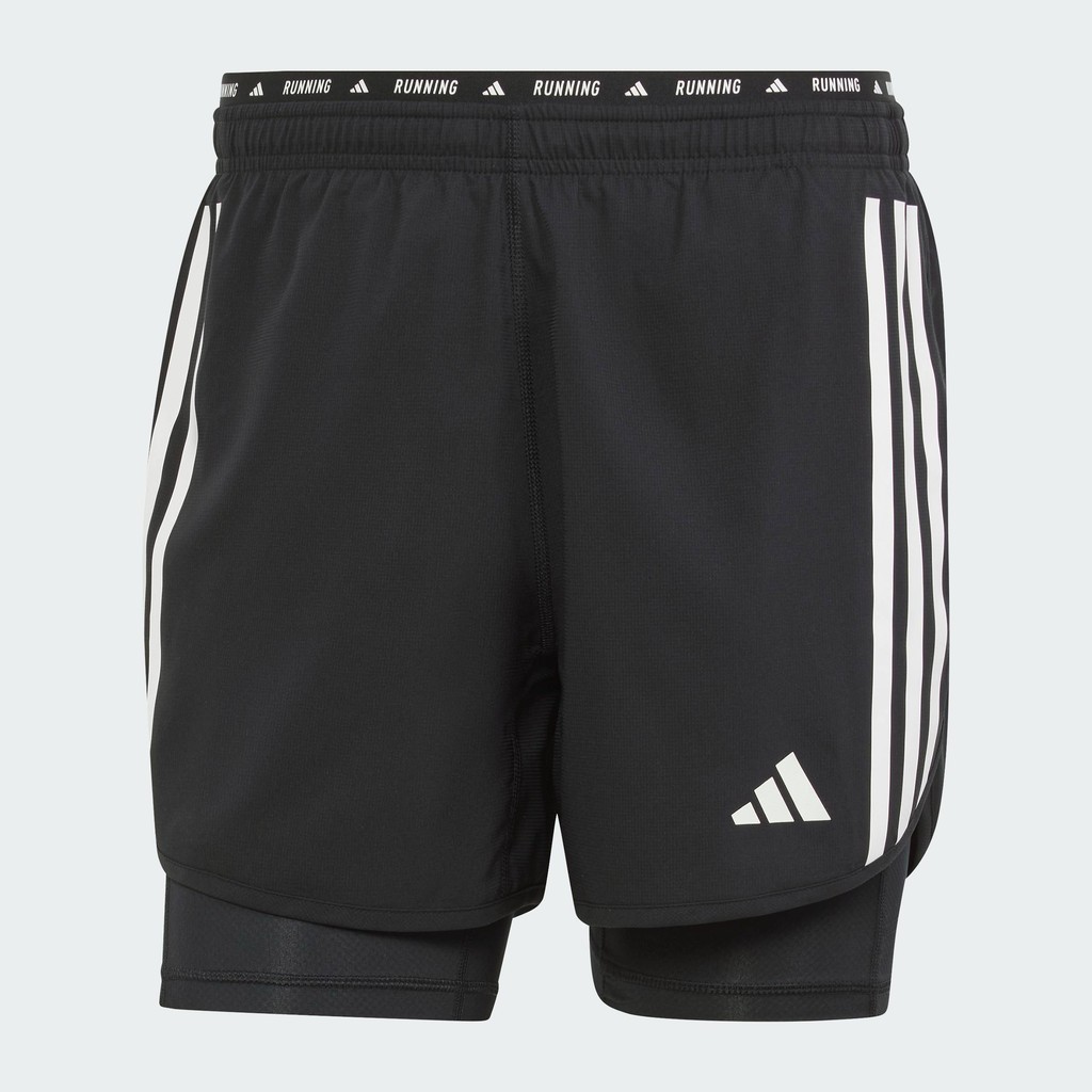 adidas Running Own the Run 3-Stripes 2-in-1 Shorts Men Black IQ3808
