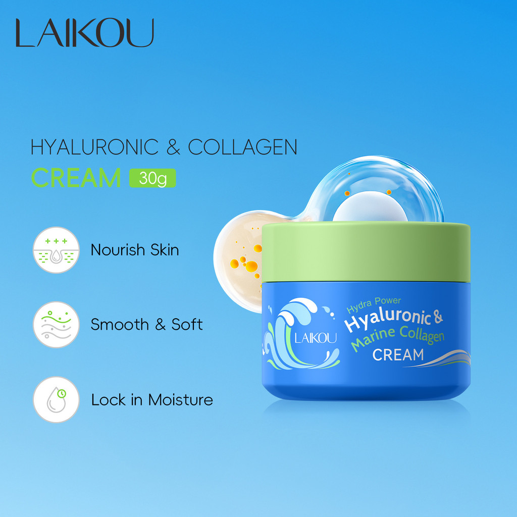 LAIKOU ครีมคอลลาเจนกรดไฮยาลูโรนิก g ผลิตภัณฑ์ดูแลผิว FDA ให้ความชุ่มชื้น ภาษาอังกฤษทั้งหมด#HZP1214#