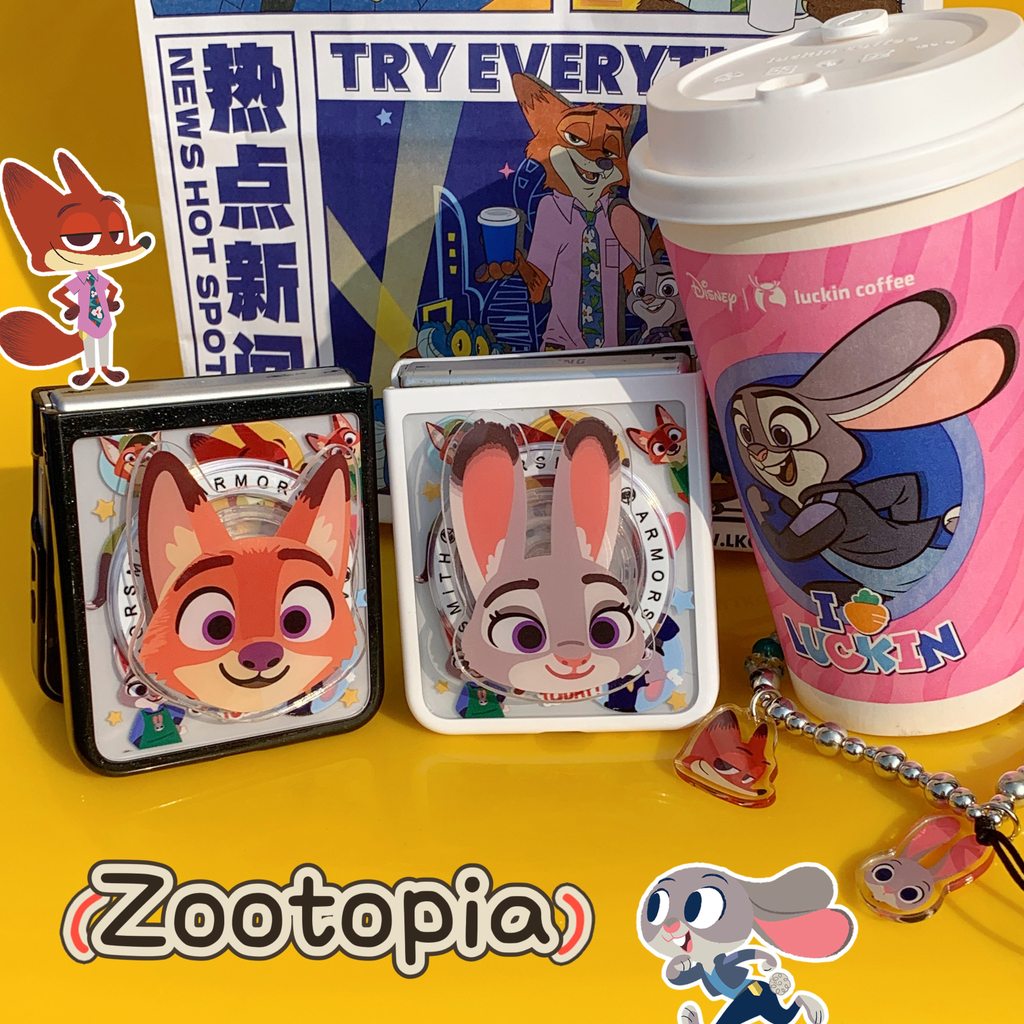Zootopia เคสแม่เหล็กลายการ์ตูนสําหรับ SAMSUNG GALAXY Z FLIP 5 6 7 ฝาครอบป้องกันโทรศัพท์แบบพับได้