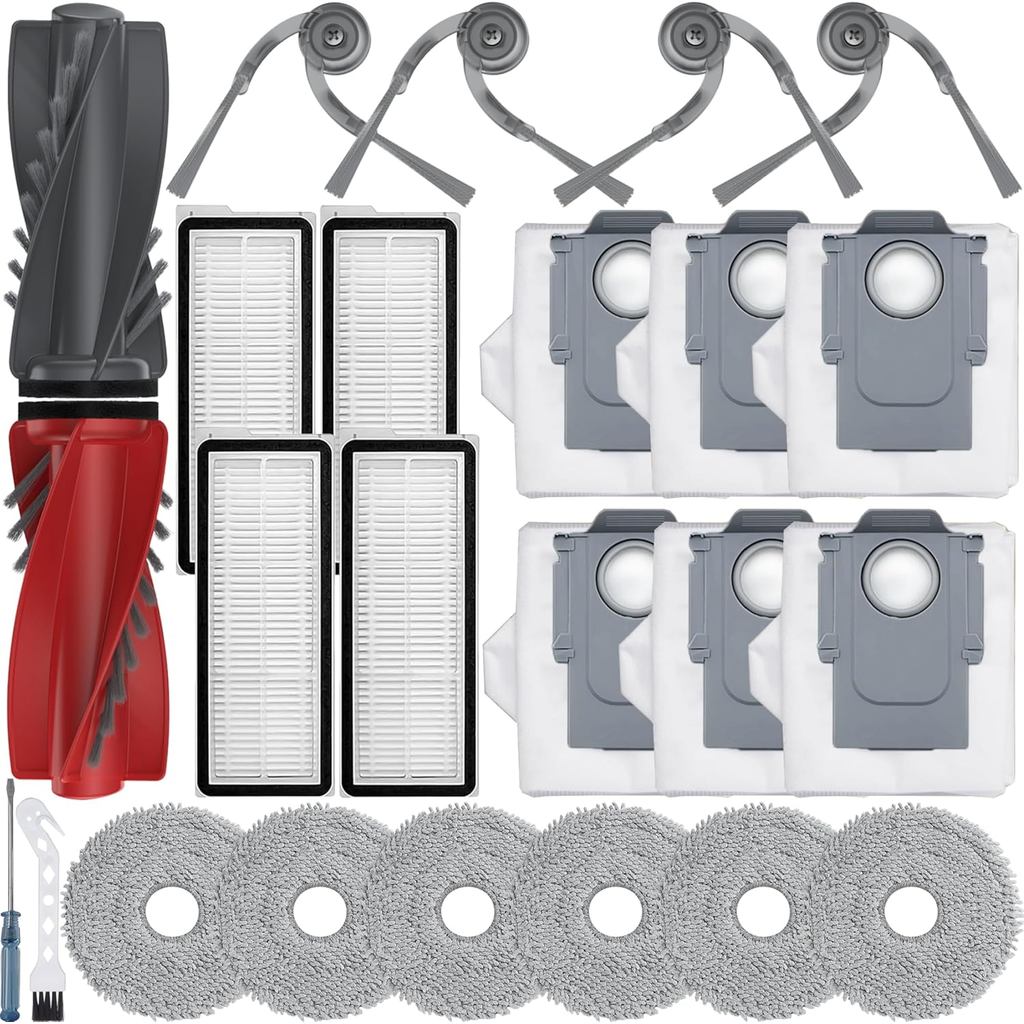 24 ชิ้นอะไหล่สําหรับ Roborock Qrevo Curv/Curv S5X/Qrevo Edge/Edge S5A/Qrevo S5V เครื่องดูดฝุ่นอุปกรณ