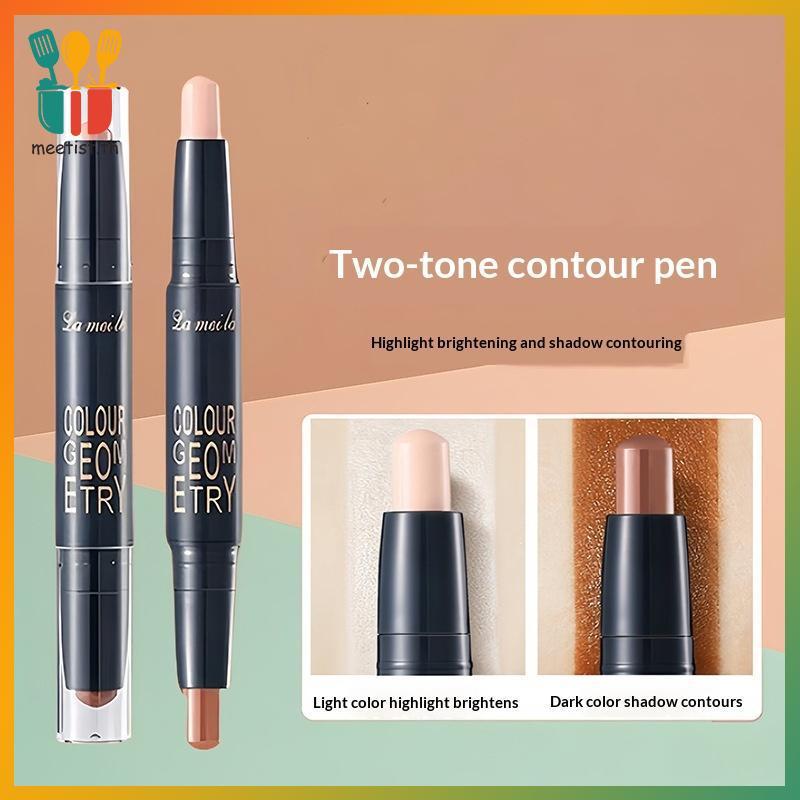 MEET 2in1 Double-ended คอนซีลเลอร์ Stick High Coverage กันน้ําสําหรับแต่งหน้าใบหน้าน้ําหนักเบายาวนาน