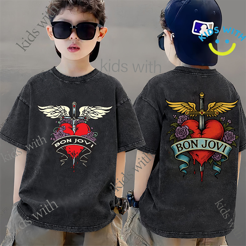 COD 2026 สินค้าใหม่ ทรงหลวม คอกลม เสื้อเด็ก kids Distressed T-shirt ผ้าฝ้าย เด็กชาย เสื้อผ้าเด็ก t-shirt D924
