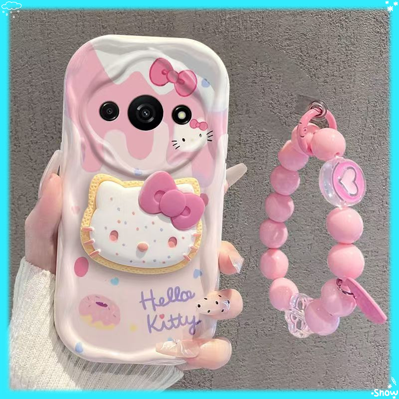 KT Cat Redmi A3 เคสโทรศัพท์แฟชั่น Redmi 13C/14C การ์ตูน Lanyard Redmi A3 Frosted xiaomi 17 Pro max น