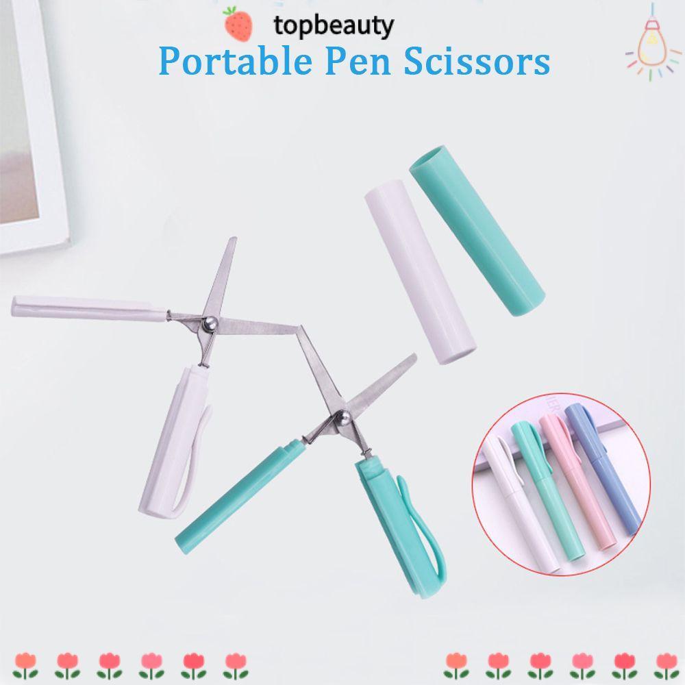 Topbeauty กรรไกรรูปร่างปากกาปลอดภัยเครื่องเขียน DIY กระดาษ-ตัดเครื่องมือศิลปะ