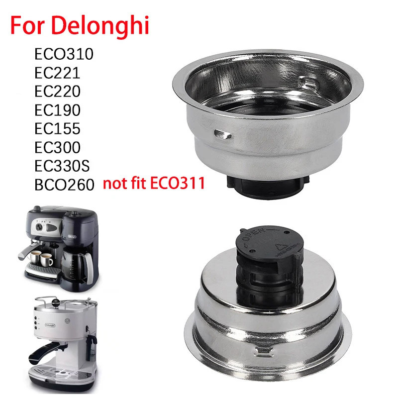 DeLonghi 51 มม.ตะกร้ากรอง 1/2 ถ้วยตะกร้ากรองกาแฟเหมาะสําหรับ DeLonghi BCO260 EC155 ECO310 EC221 EC22