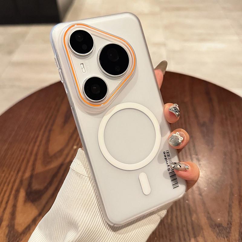 Huawei Pura 90 Pro Max Pura 80 70 Pro Plus 80 Pro+ Pura 80 Ultra เคสโทรศัพท์แม่เหล็กเคลือบโปร่งแสงบางเฉียบกันกระแทกซิลิโคนแข็ง