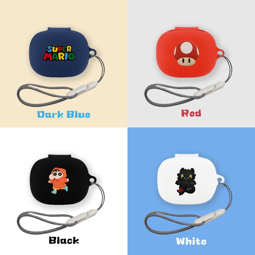 for B&O Beoplay EX Case Suitable for B&O Beoplay Eleven Cartoon Silicone Soft Case with Lanyard Pend