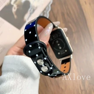 สายหนังสําหรับ Huawei Band 11 Pro 10 9 8 NFC Double Nail Buckle Brecelet สําหรับ Huawei Watch Fit 3 4 5 Pro สายรัดข้อมือ