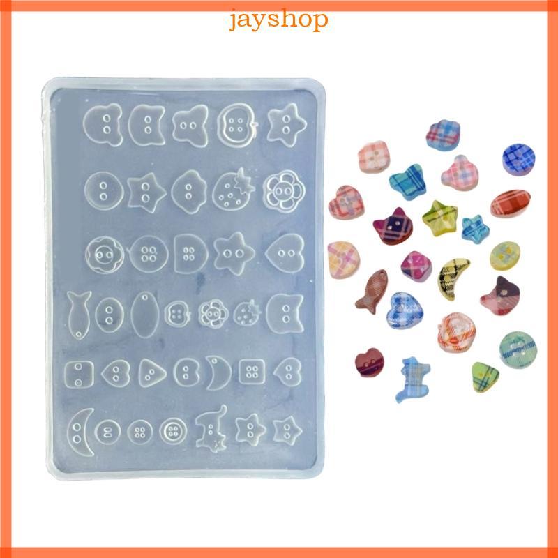 Jay Nail Embellishment Mould ปุ่มกดซิลิโคนอ่อนนุ่ม Charm สําหรับการสร้างศิลปะแต่งเล็บเป็นเวลานาน
