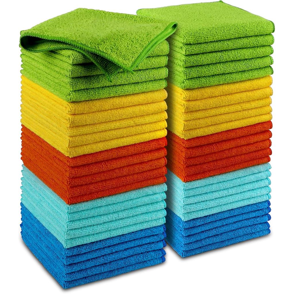 AIDEA Microfiber Cleaning Cloth, 50PK, Microfiber Towels for Cars, Premium Wash Cloths, Dusting Clot