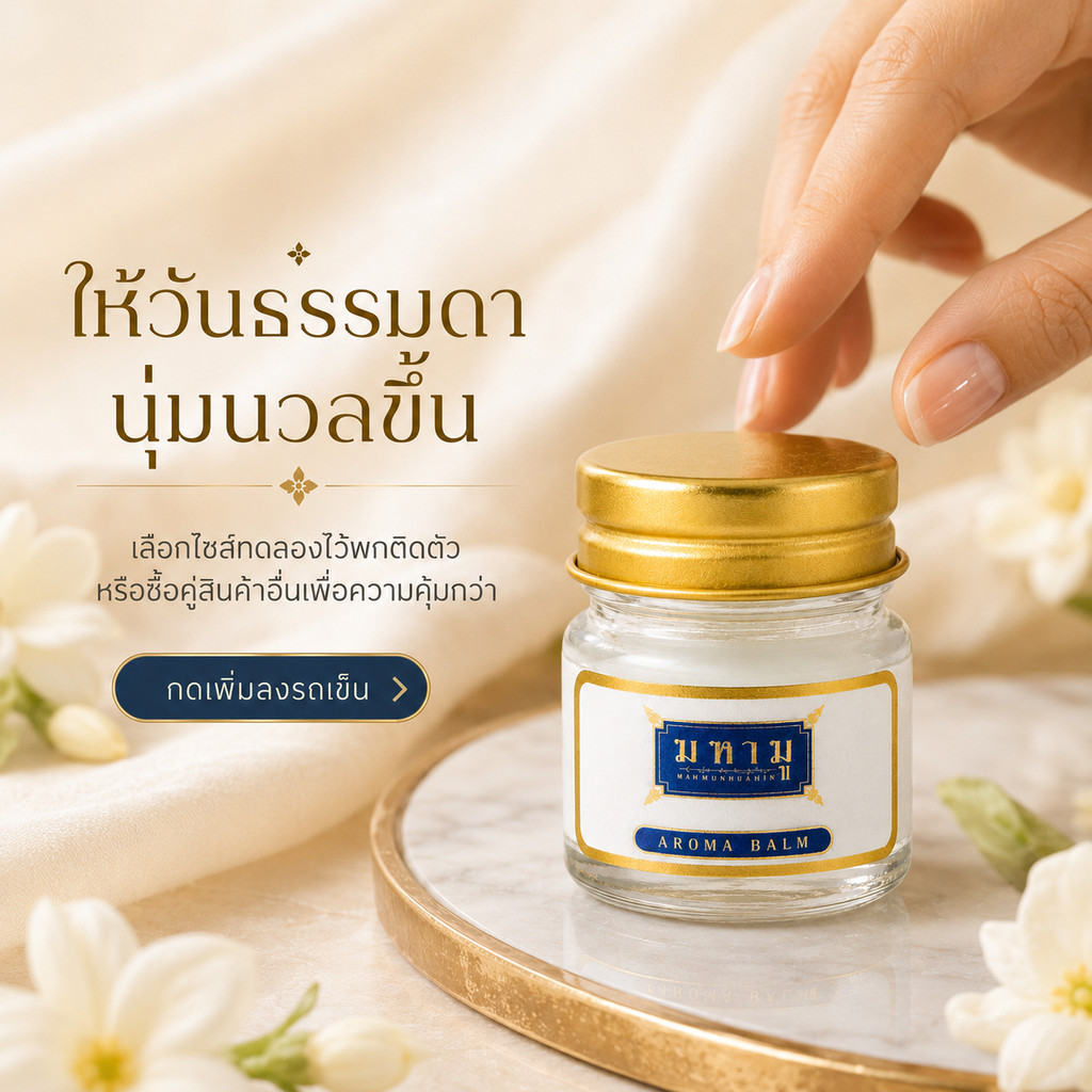 MAHAMU mini Jasmine Balm 8g บาล์มจิ๋ว พกง่าย ไซส์ทดลอง