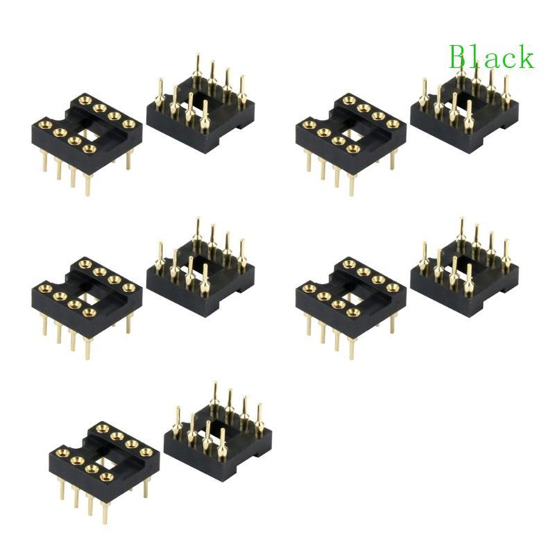 BLACK DIP8 IC Socket Plastic IC Test Base พร้อมขาตั้ง 100°C สําหรับการใช้งานเครื่องขยายเสียง