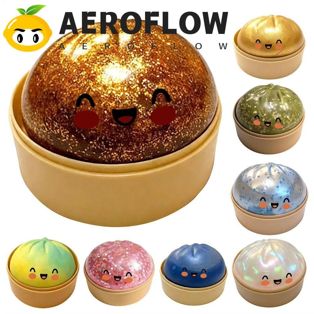AEROFLOW Dumpling Squishes, Giant Rainbow Dumpling-Shaped Bun Sensory Balls,สําหรับผ่อนคลายน่ารัก Pinch Glittering Soft Squishy ของเล่นผู้ใหญ่และเด็ก