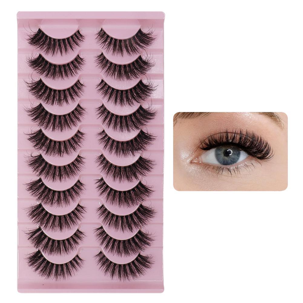 3d Mink ขนตาปลอมธรรมชาติ Curling อะนิเมะเครื่องมือแต่งหน้าคอสเพลย์ขนตา N3k5