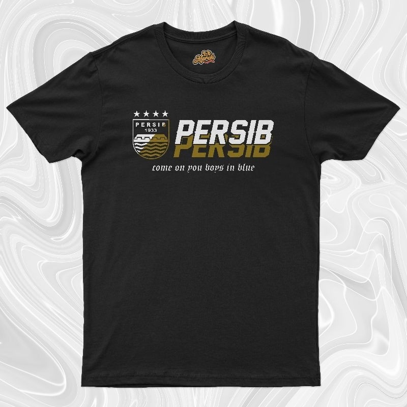 เสื้อยืด Persib Bandung 4 Stars Gold Plastisol