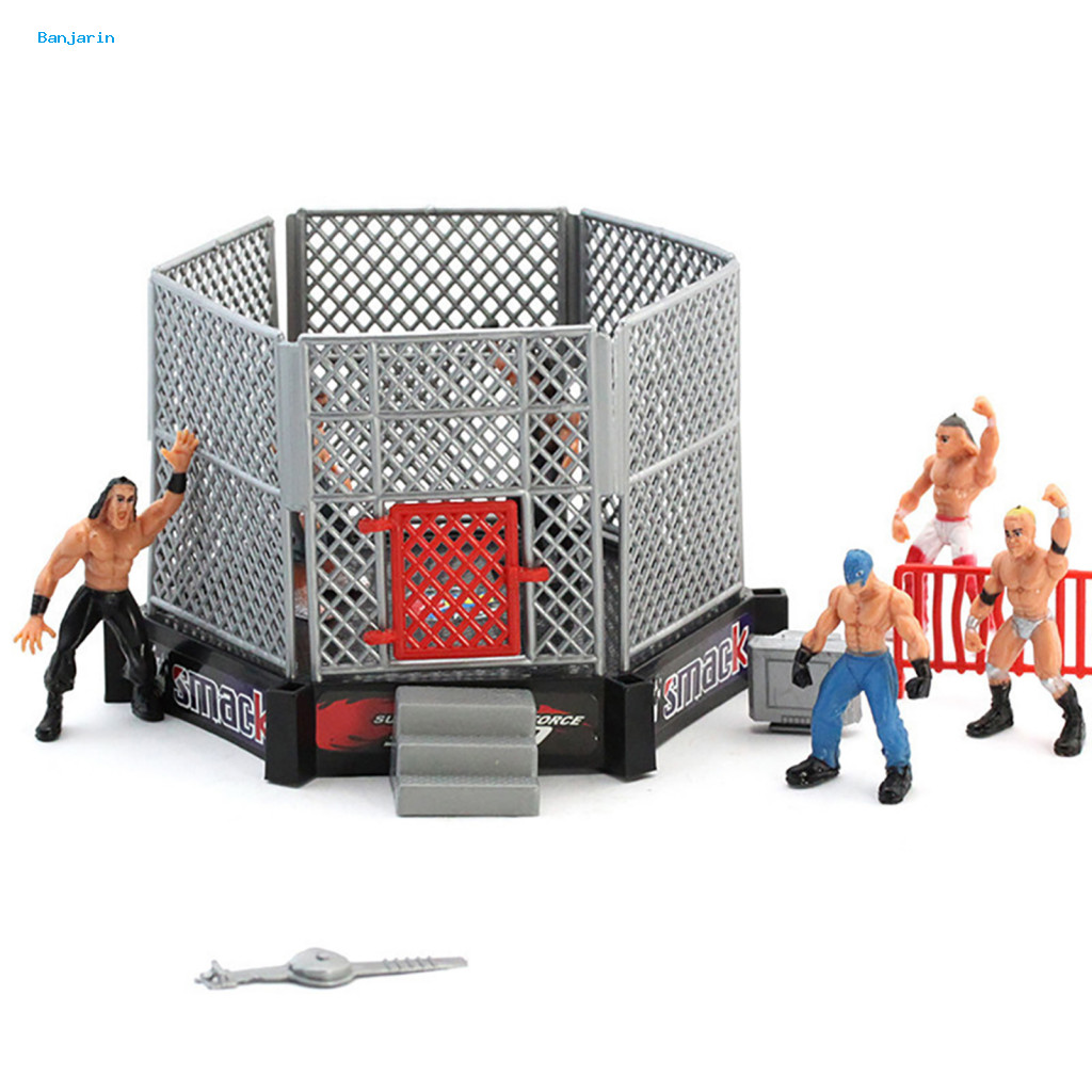 ร้อน 1 ชุดมวยปล้ํา Playset สมจริง DIY Mini Wrestling Action Figure Play ชุดสําหรับเด็ก