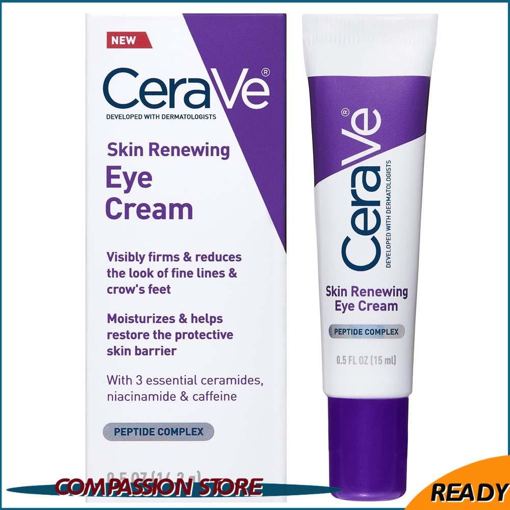 CeraVe Eye Repair Cream ครีมบํารุงรอบดวงตาสําหรับความหมองคล้ําและอาการบวมด้วยคาเฟอีนและกรดไฮยาลูโรนิ