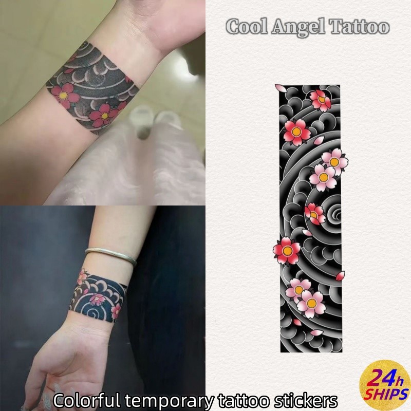 สติกเกอร์รอยสักลายเมฆมืดน่ารักสำหรับข้อมือ กันน้ำ ติดทนนาน 7 วัน