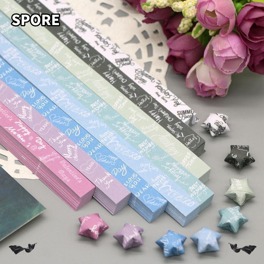 SPORE 540 แผ่น Star Paper Strip, การ์ตูนที่มีสีสัน Star Origami กระดาษ, น่ารักด้านเดียว Best Wishes Art Craft พับ Star ตกแต่งบ้าน ราคา ถูกที่สุด ดีลบีเคเค รูปภาพหลัก