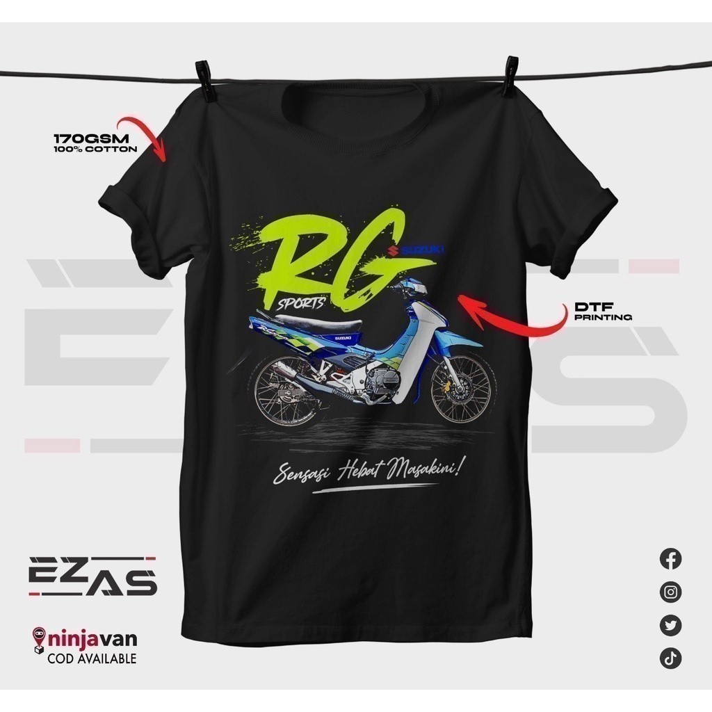 แฟชั่น 2024 Suzuki RG Sport Tshirt / Baju Microfiber Jersi / Jersey Sublimation / Tshirt Jersey