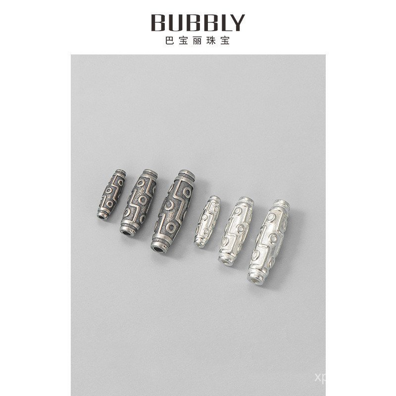 Handmade คริสตัลเงินไทยลูกปัดจี้สร้อยคอเงินสเตอร์ลิง Retro DIY Spacer ลูกปัดเครื่องประดับอุปกรณ์เสริ