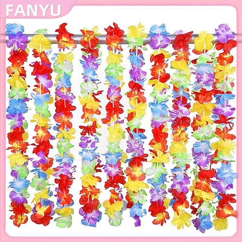 SGL 10 ชิ้นดอกไม้ฮาวาย leis Garland สร้อยคอชุดแฟนซีปาร์ตี้ฮาวายชายหาดสนุก SGL